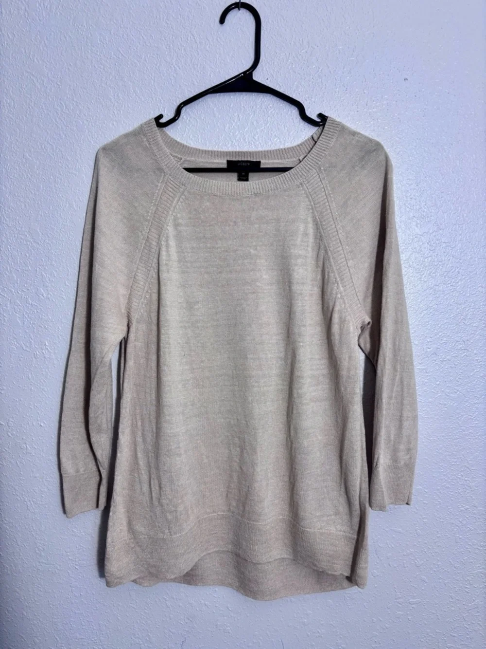 J. Crew Neutral Linen Crewneck Sweater